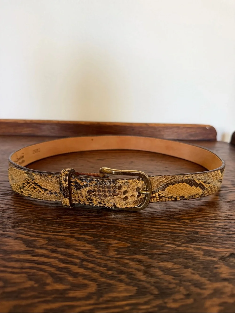 Vintage Justin Genuine Snake Belt, Size 34